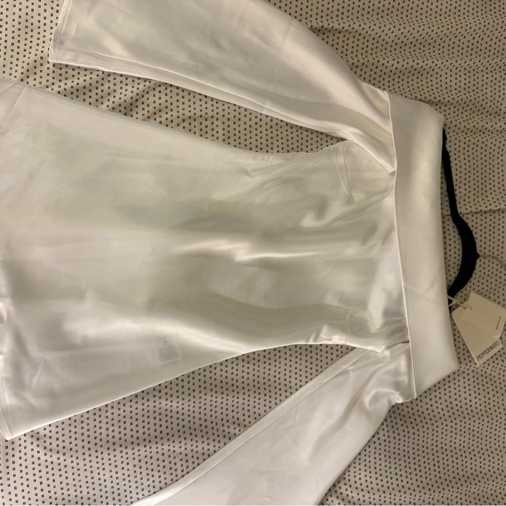Peppermayo Elegant White Satin Dress